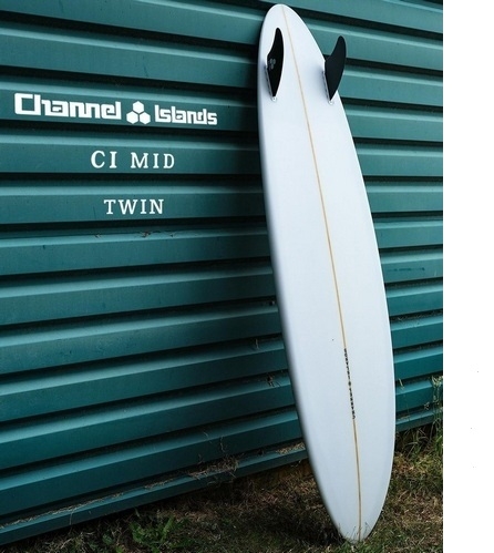 Hydro Surf Shop CI Mid Twin Surfboard Britt Merrick Fins